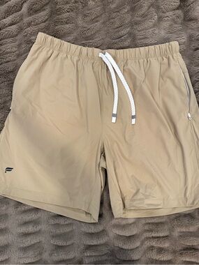 Fabletics Men’s Tan Athletic Drawstring Shorts